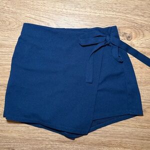 Navy Blue Wrap Skort w/ tie closure